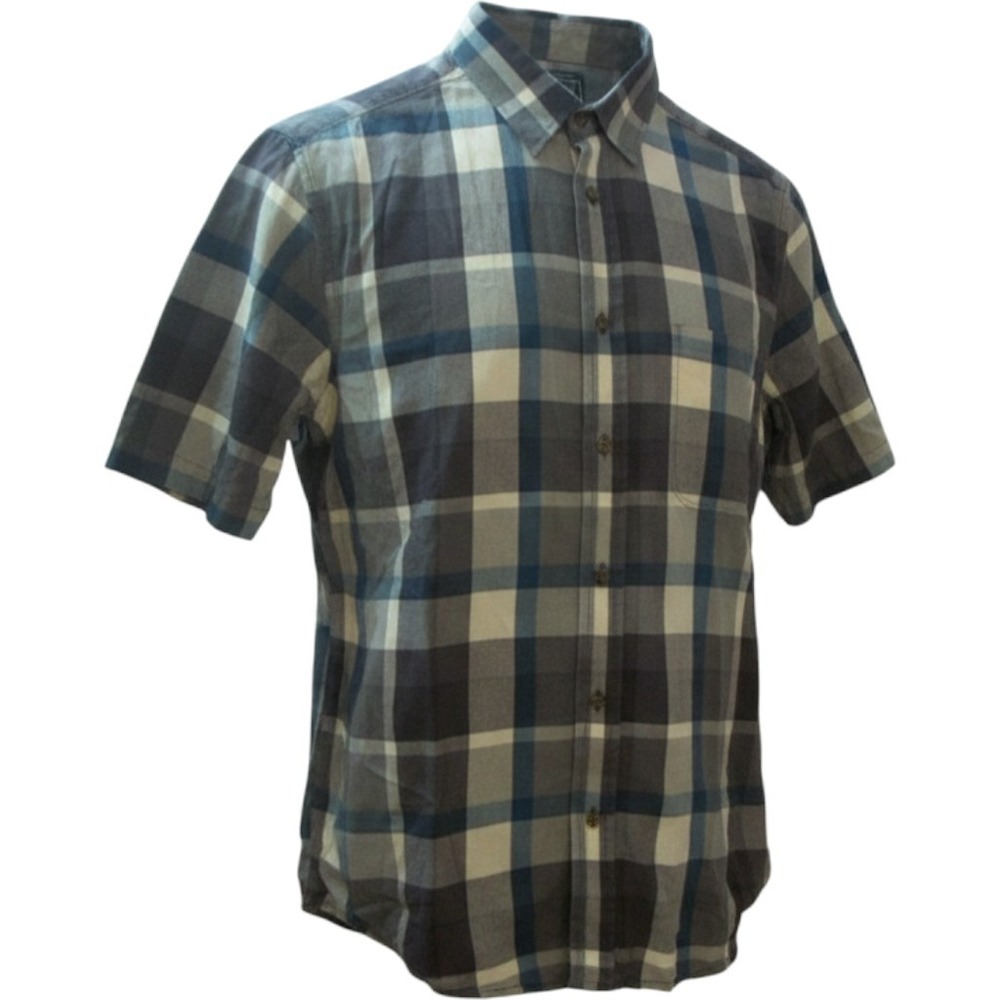 Woolrich Button Up Shirt Men Sz L Plaid Short Sleeve Cotton Everyday